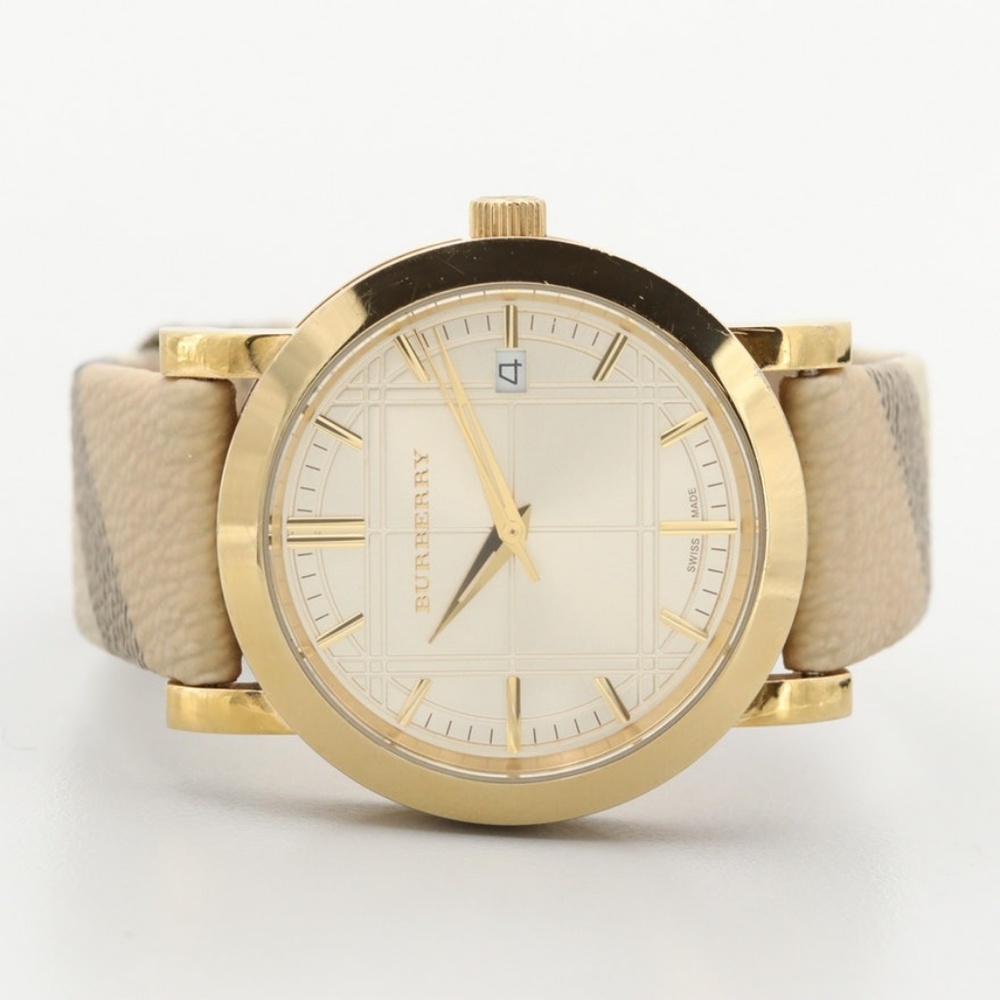 Burberry Heritage Nova Check Gold Tone Quartz